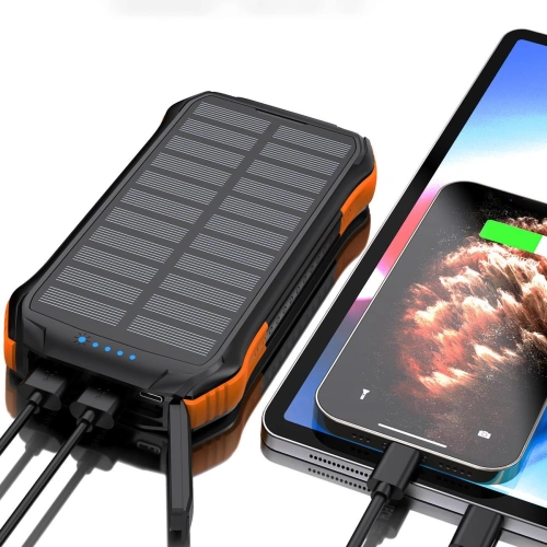 Powerbank solarny z ładowaniem bezprzewodowym Choetech B659 10000mAh Qi 5W pomarańczowy
