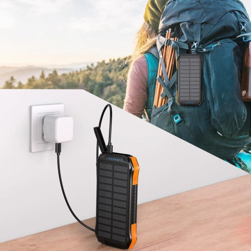 Powerbank solarny z ładowaniem bezprzewodowym Choetech B659 10000mAh Qi 5W pomarańczowy