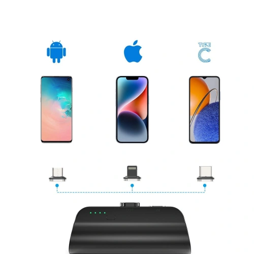 Mini powerbank Choetech B660 3000mAh USB-C/microUSB/Lightning czarny