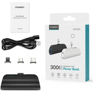 Hurtownia GSM - Mini Powerbank Choetech B660 3000mAh USB-C/microUSB/Lightning schwarz - CHT168 - {ean13} - Hurt