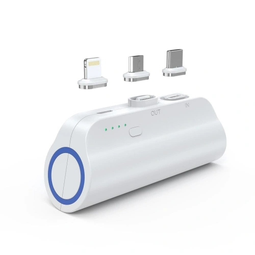 Mini powerbank Choetech B660 3000mAh USB-C/microUSB/Lightning biały