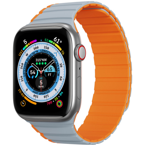 DuxDucis Distributor - 6934913027912 - DDS1729 - Dux Ducis Magnetic Strap (LD Version) Apple Watch 4/5/6/7/SE/8/9/Ultra 44/45/49mm gray-orange - B2B homescreen
