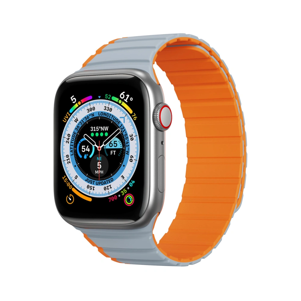 Wholesale Dux Ducis Strap Magnetic Band (LD Version) Apple Watch 4/5/6/7/SE/8/9/Ultra 44/45/49mm gray-orange - DDS1729 - {ean13} - Hurt