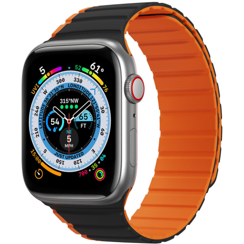 DuxDucis Distributor - 6934913027905 - DDS1730 - Dux Ducis Magnetic Strap (LD Version) Apple Watch 4/5/6/7/SE/8/9/Ultra 44/45/49mm black-orange - B2B homescreen