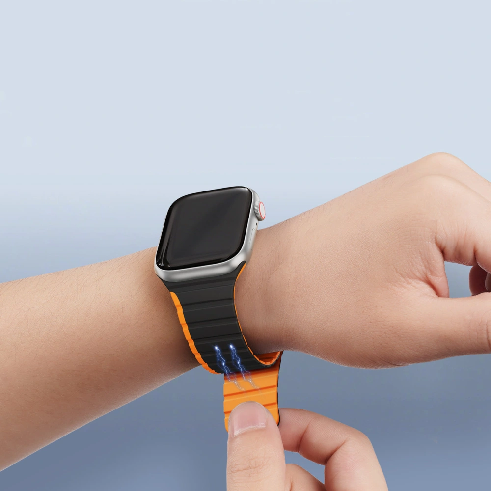 Hurtownia GSM - Pasek magnetic Dux Ducis Strap (LD Version) Apple Watch 4/5/6/7/SE/8/9/Ultra 44/45/49mm negru-portocaliu - DDS1730 - {ean13} - Hurt