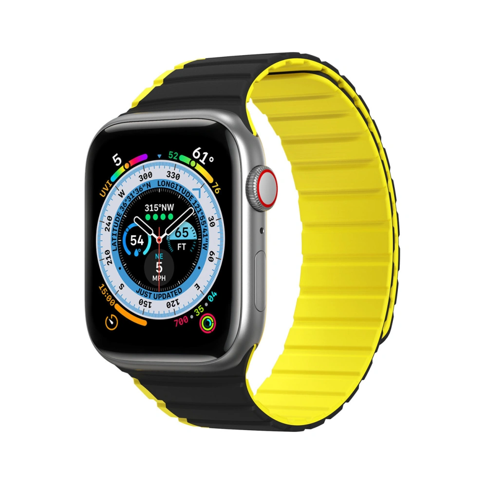 Hurtownia GSM - Dux Ducis Strap mágneses szíj (LD verzió) Apple Watch 4/5/6/7/SE/8/9/Ultra 44/45/49mm fekete-sárga - DDS1731 - {ean13} - Hurt