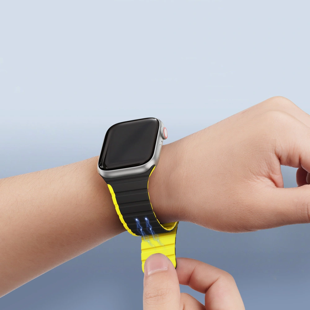 Hurtownia GSM - Dux Ducis Strap mágneses szíj (LD verzió) Apple Watch 4/5/6/7/SE/8/9/Ultra 44/45/49mm fekete-sárga - DDS1731 - {ean13} - Hurt