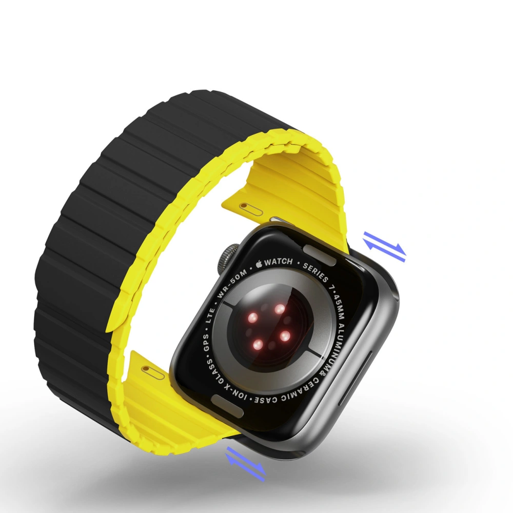 Hurtownia GSM - Dux Ducis Strap mágneses szíj (LD verzió) Apple Watch 4/5/6/7/SE/8/9/Ultra 44/45/49mm fekete-sárga - DDS1731 - {ean13} - Hurt