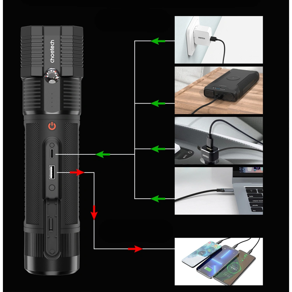 Hurtownia GSM - Jump starter powerbank Choetech TC0016 8000mAh lanternă LED neagră - CHT170 - {ean13} - Hurt