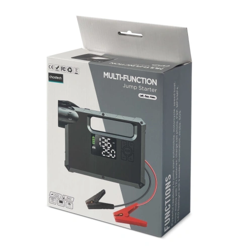 Jump starter powerbank kompresor Choetech TC0017 8000mAh latarka LED czarny