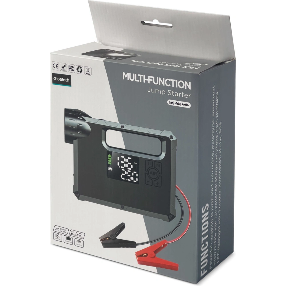Hurtownia GSM - Jump starter powerbank kompresor Choetech TC0017 8000mAh LED svítilna černá - CHT171 - {ean13} - Hurt