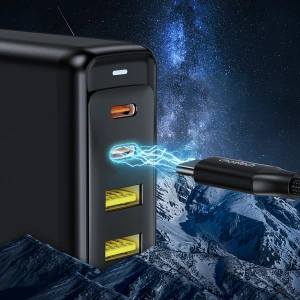 Hurtownia GSM - Netzteil Choetech PD6005 GaN 140W 2xUSB C, 2xUSB-A schwarz - CHT172 - {ean13} - Hurt