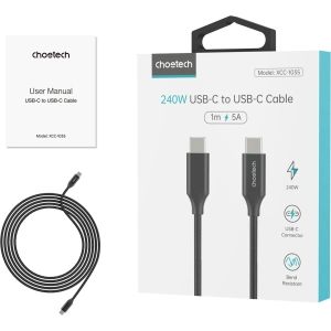 Hurtownia GSM - Kabel Choetech XCC-1036 USB-C/USB-C PD 3.1 240W 480 Mbps 2m schwarz - CHT173 - {ean13} - Hurt