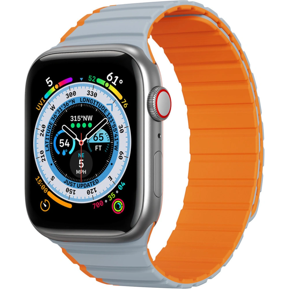 Hurtownia GSM - Dux Ducis Strap (LD Version) mágneses pánt Apple Watch 4/5/6/7/SE/8/9/10 40/41/42mm szürke-narancssárga - DDS1734 - {ean13} - Hurt