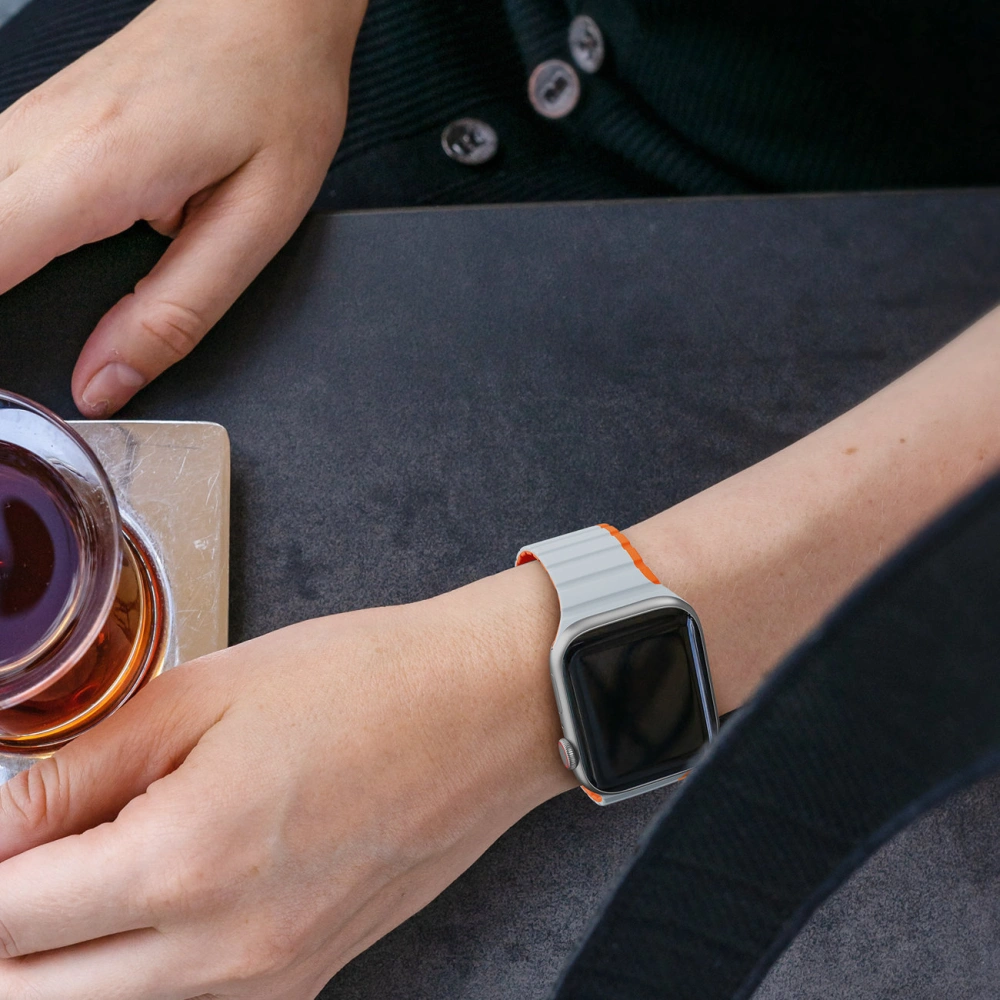 Hurtownia GSM - Dux Ducis Strap (LD Version) mágneses pánt Apple Watch 4/5/6/7/SE/8/9/10 40/41/42mm szürke-narancssárga - DDS1734 - {ean13} - Hurt