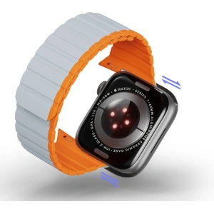 Hurtownia GSM - Pasek magnetic Dux Ducis Strap (Versiunea LD) Apple Watch 4/5/6/7/SE/8/9/10 40/41/42mm gri-portocalie - DDS1734 - {ean13} - Hurt