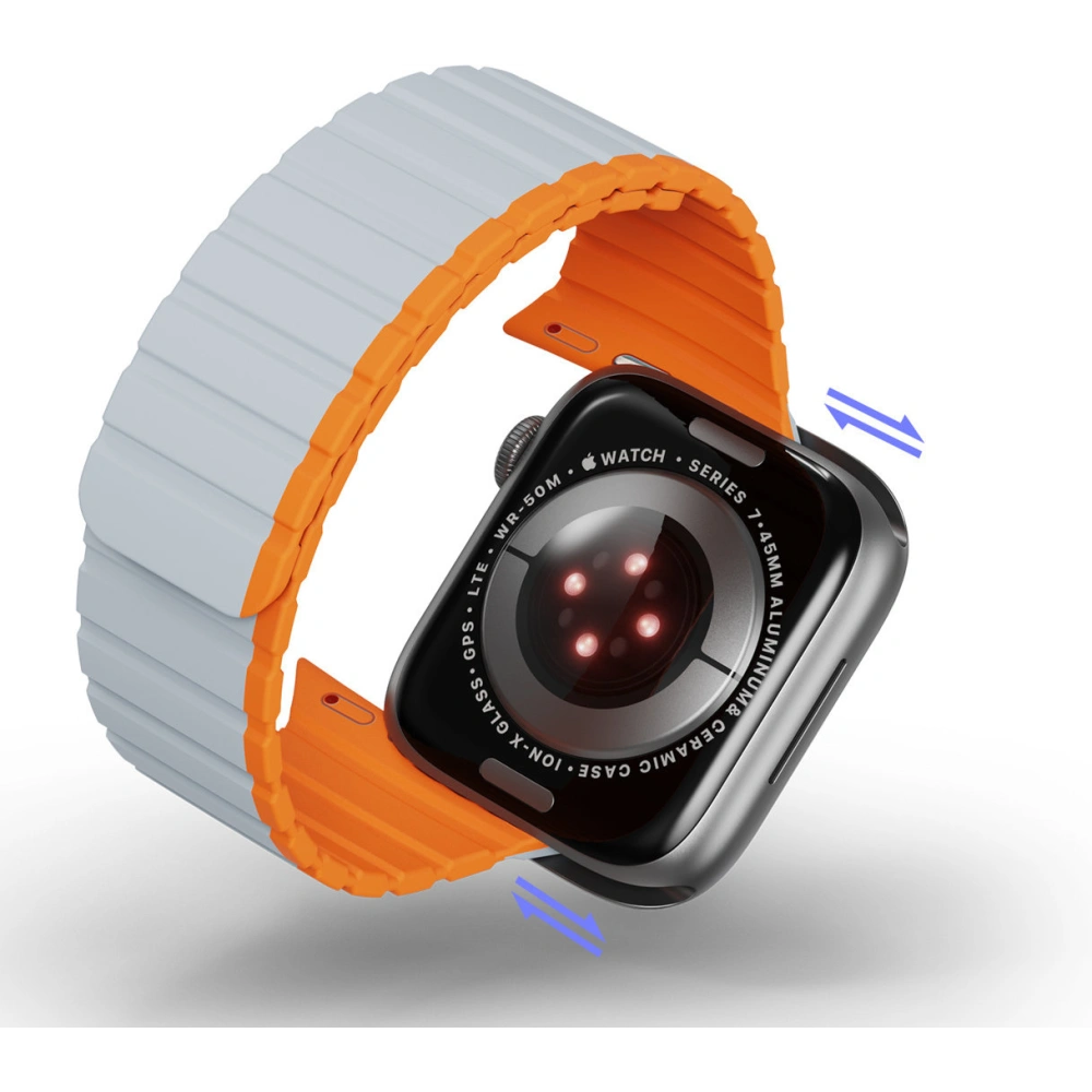 Hurtownia GSM - Dux Ducis Strap (LD Version) mágneses pánt Apple Watch 4/5/6/7/SE/8/9/10 40/41/42mm szürke-narancssárga - DDS1734 - {ean13} - Hurt