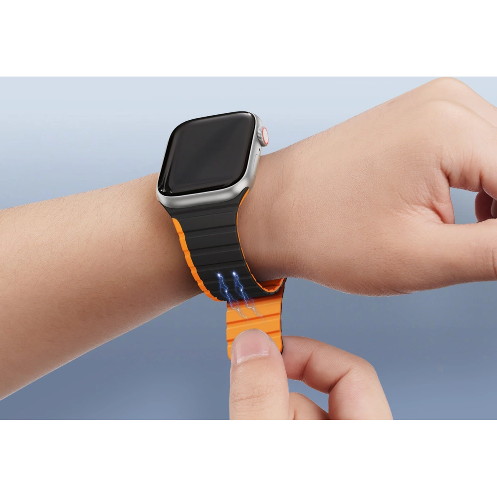 Hurtownia GSM - Magnetischer Dux Ducis Strap (LD Version) Apple Watch 4/5/6/7/SE/8/9/10 40/41/42mm schwarz-orange - DDS1735 - {ean13} - Hurt