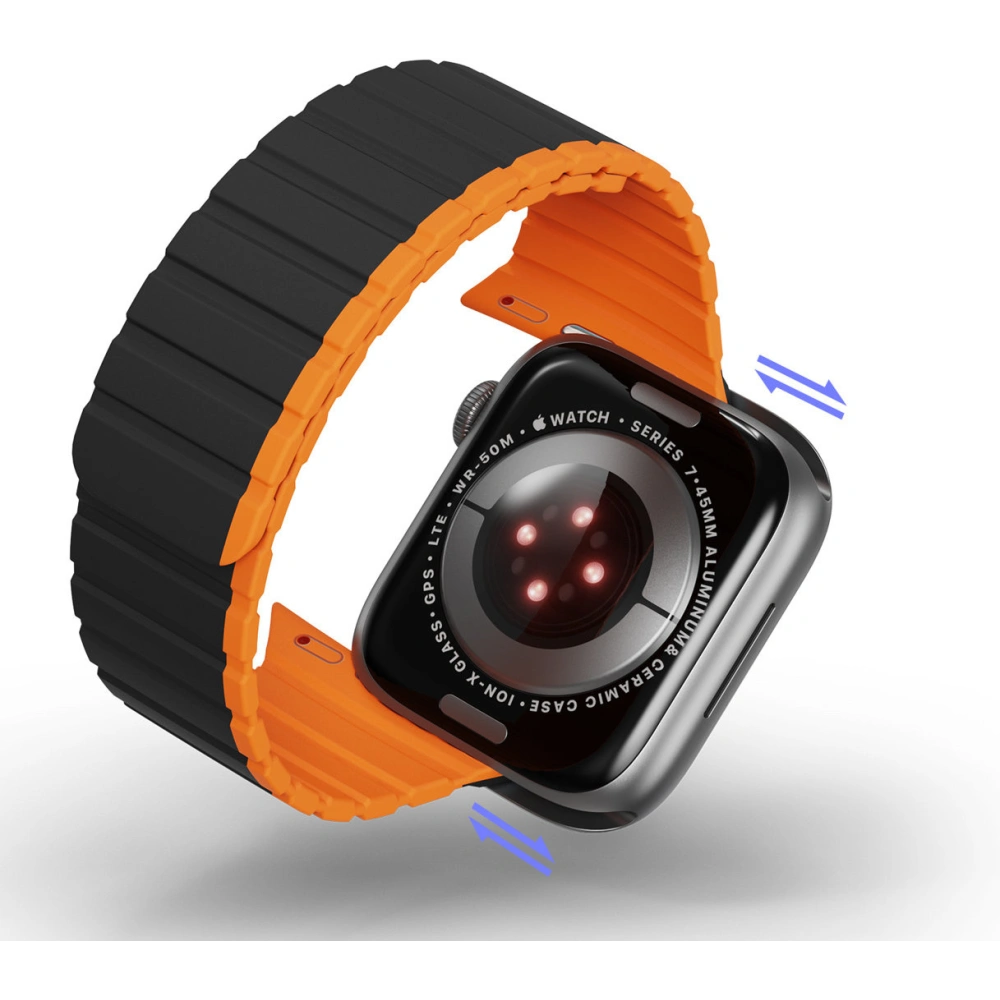 Hurtownia GSM - Magnetischer Dux Ducis Strap (LD Version) Apple Watch 4/5/6/7/SE/8/9/10 40/41/42mm schwarz-orange - DDS1735 - {ean13} - Hurt