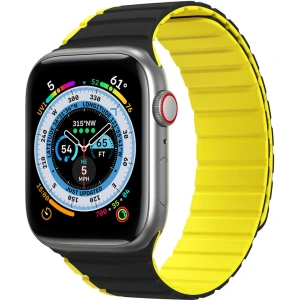 Hurtownia GSM - Pásková magnetická Dux Ducis Strap (LD verze) Apple Watch 4/5/6/7/SE/8/9/10 40/41/42mm černo-žlutý - DDS1736 - {ean13} - Hurt