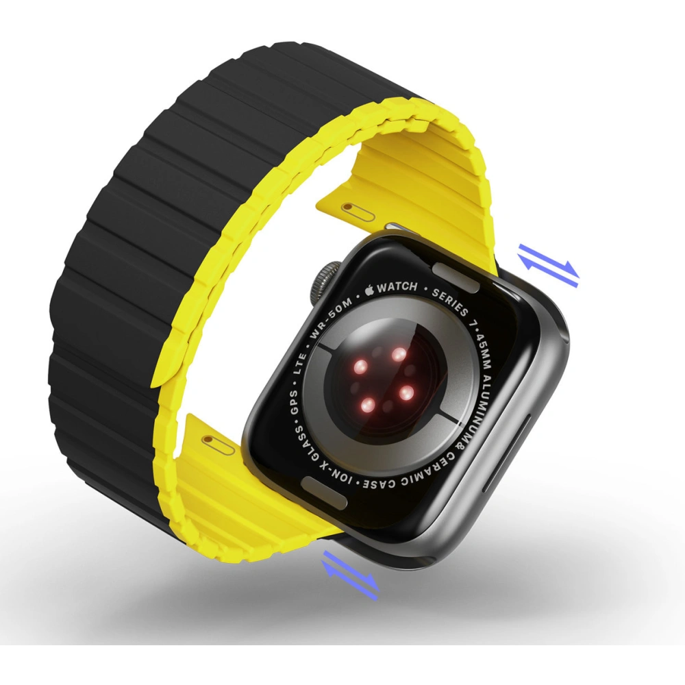 Wholesale Dux Ducis Strap Magnetic Strap (LD Version) Apple Watch 4/5/6/7/SE/8/9/10 40/41/42mm black-yellow - DDS1736 - {ean13} - Hurt
