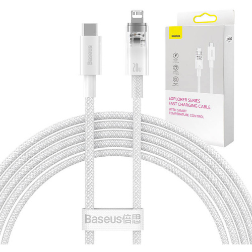 Baseus Distributor - 6932172629106 - BSU4358 - Baseus Explorer Series USB-C/Lightning Cable 2m 20W (white) - B2B homescreen