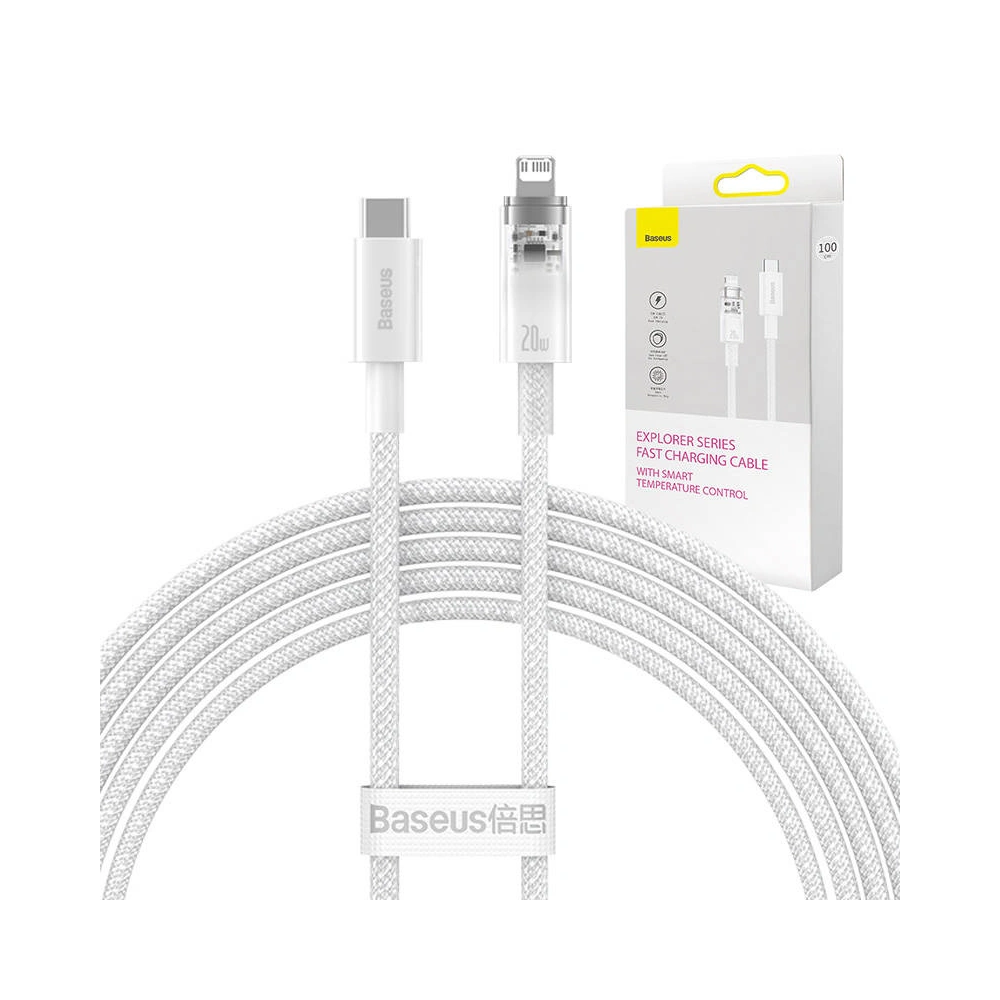 Hurtownia GSM - Kabel Baseus Explorer Series USB-C/Lightning 2m 20W (weiß) - BSU4358 - {ean13} - Hurt