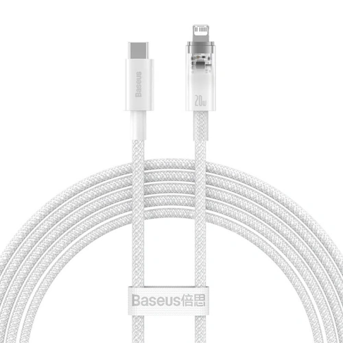 Kabel Baseus Explorer Series USB-C/Lightning 2m 20W (biały)