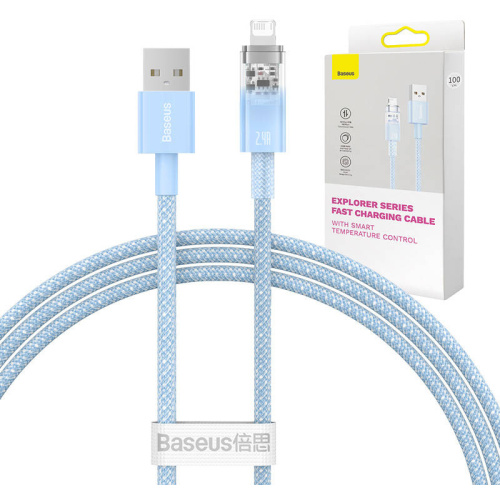 Hurtownia Baseus - 6932172628970 - BSU4359 - Kabel Baseus Explorer Series USB-A/Lightning 1m 2.4A (niebieski) - B2B homescreen