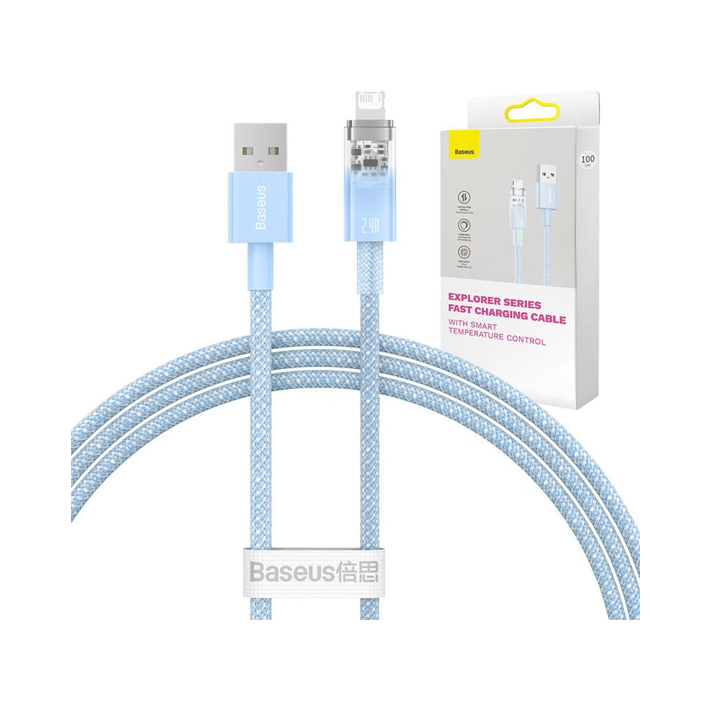 Hurtownia GSM - Kabel Baseus Explorer Series USB-A/Lightning 1m 2.4A (modrý) - BSU4359 - {ean13} - Hurt