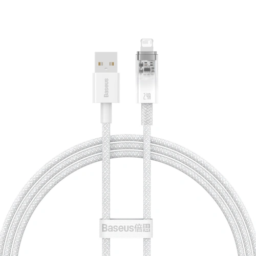 Kabel Baseus Explorer Series USB-A/Lightning 1m 2.4A (biały)