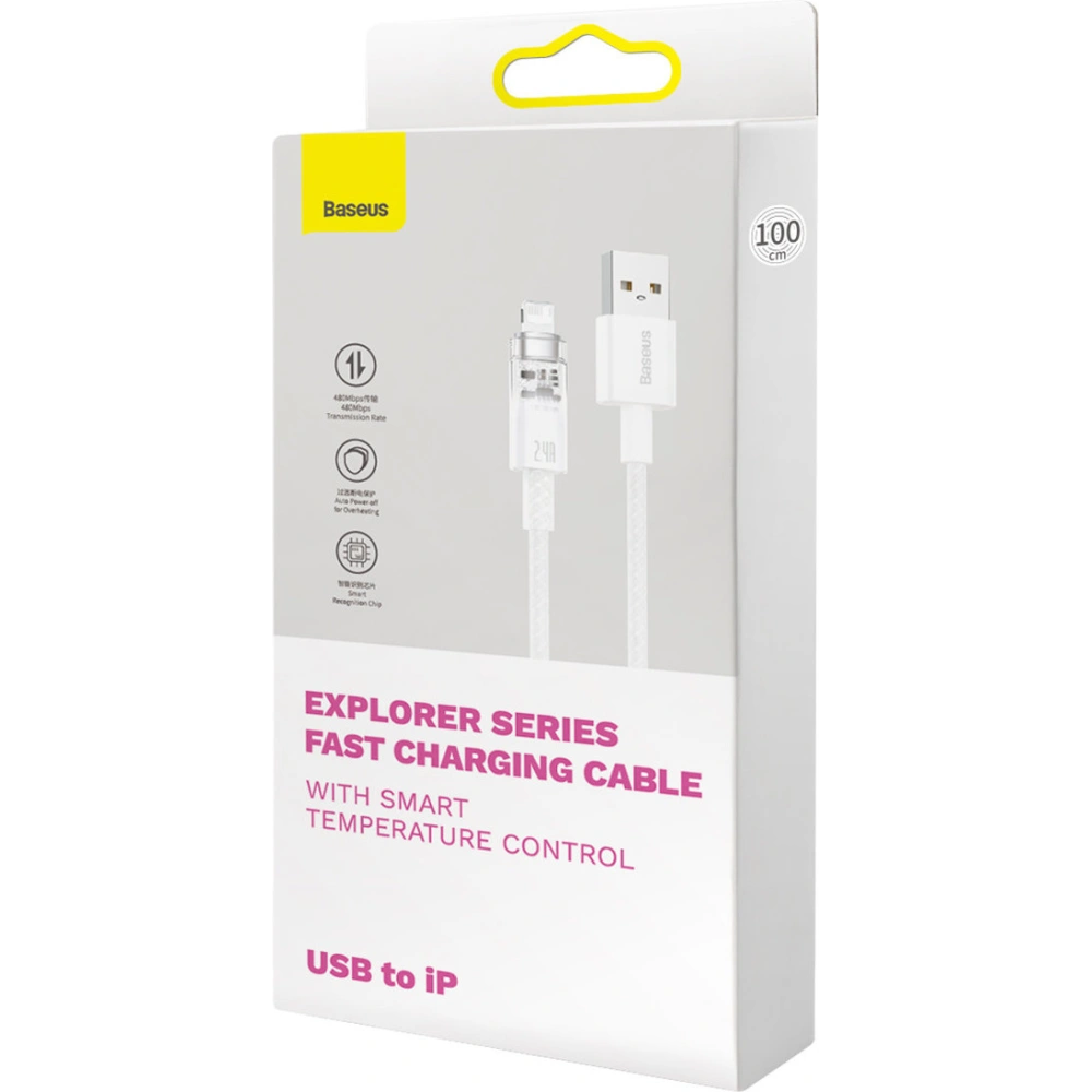 Hurtownia GSM - Kabel Baseus Explorer Series USB-A/Lightning 1m 2.4A (weiß) - BSU4360 - {ean13} - Hurt