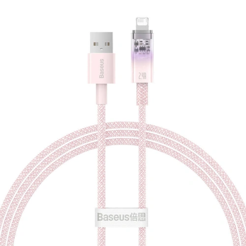 Kabel Baseus Explorer Series USB-A/Lightning 1m 2.4A (różowy)