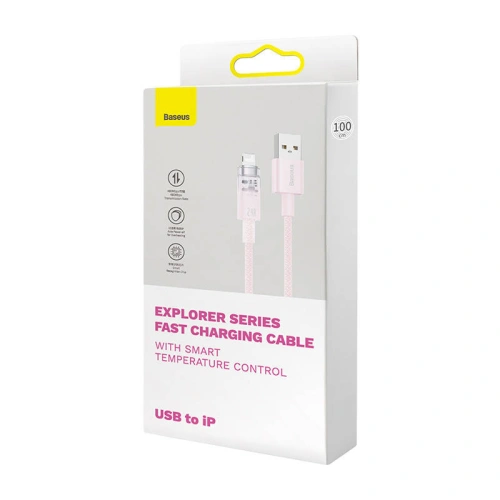 Kabel Baseus Explorer Series USB-A/Lightning 1m 2.4A (różowy)