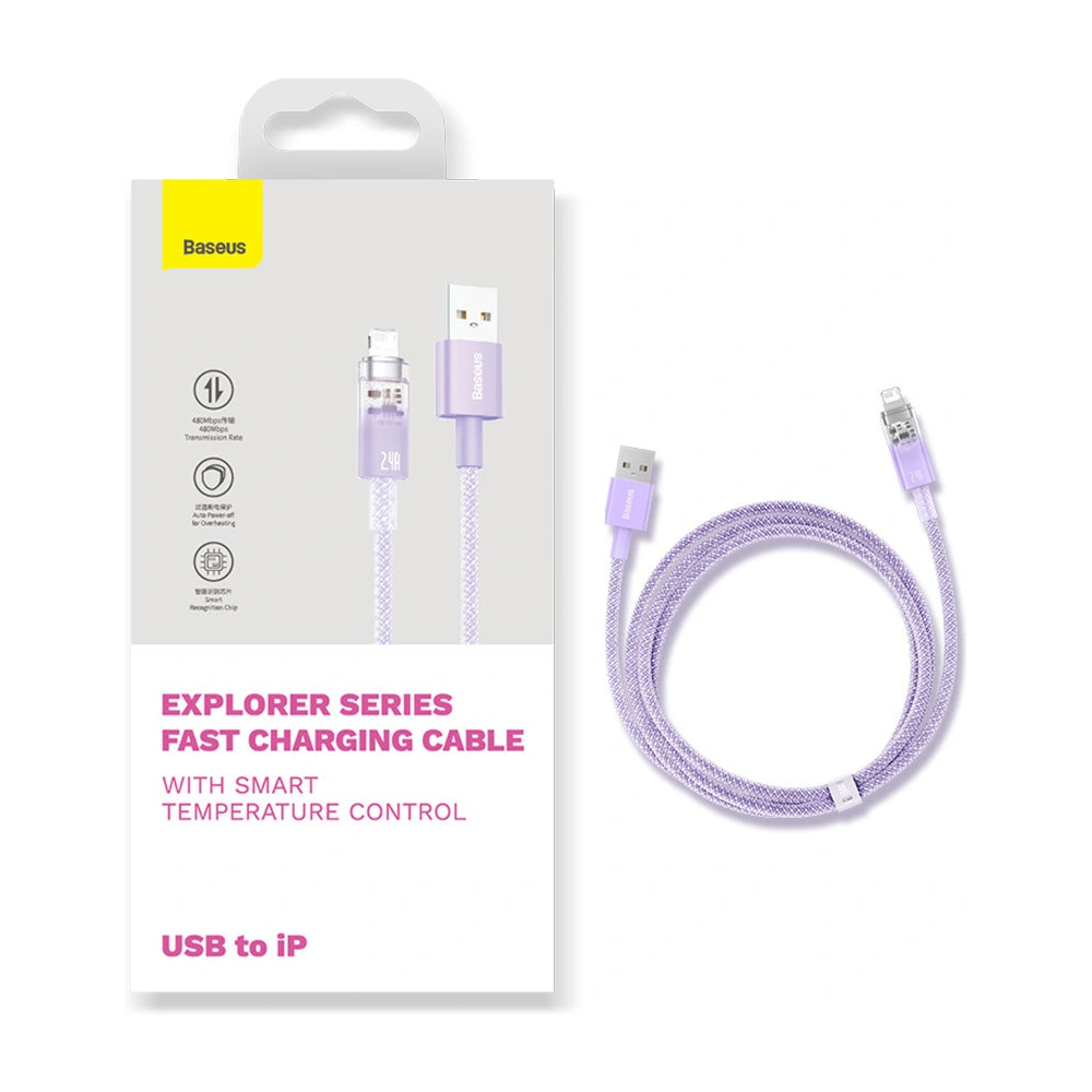 Hurtownia GSM - Kabel Baseus Explorer Series USB-A/Lightning 1m 2.4A (bílý) - BSU4360 - {ean13} - Hurt