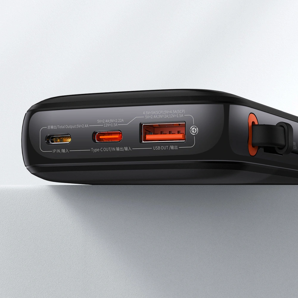 Hurtownia GSM - Powerbank Baseus Qpow Pro 10000mAh 20W Overseas Edition + kabel USB-C 3A - černý - BSU4362 - {ean13} - Hurt