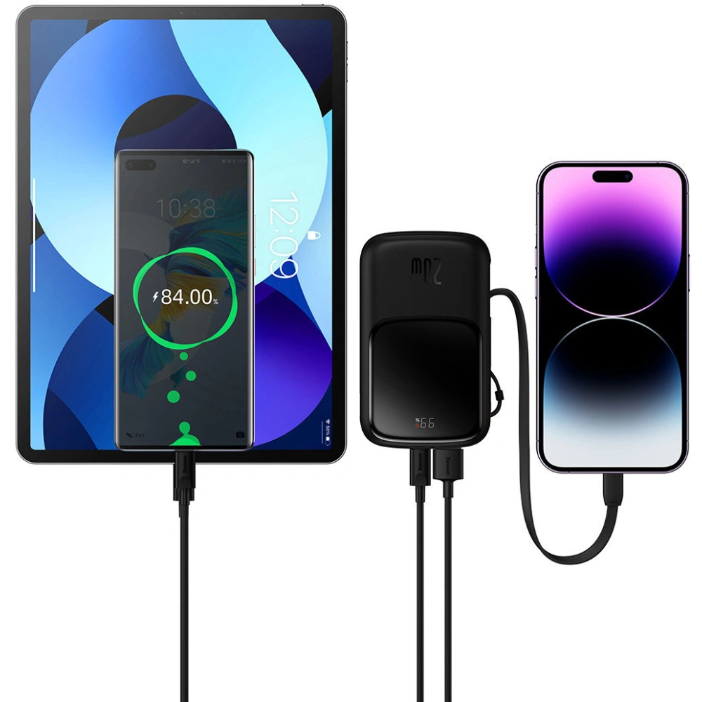Hurtownia GSM - Powerbank Baseus Qpow Pro 10000mAh 20W Overseas Edition + cablu USB-C 3A - negru - BSU4362 - {ean13} - Hurt