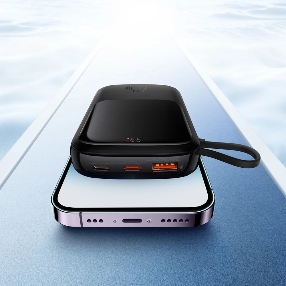 Hurtownia GSM - Powerbank Baseus Qpow Pro 10000mAh 20W Übersee-Ausgabe + USB-C 3A Kabel - schwarz - BSU4362 - {ean13} - Hurt