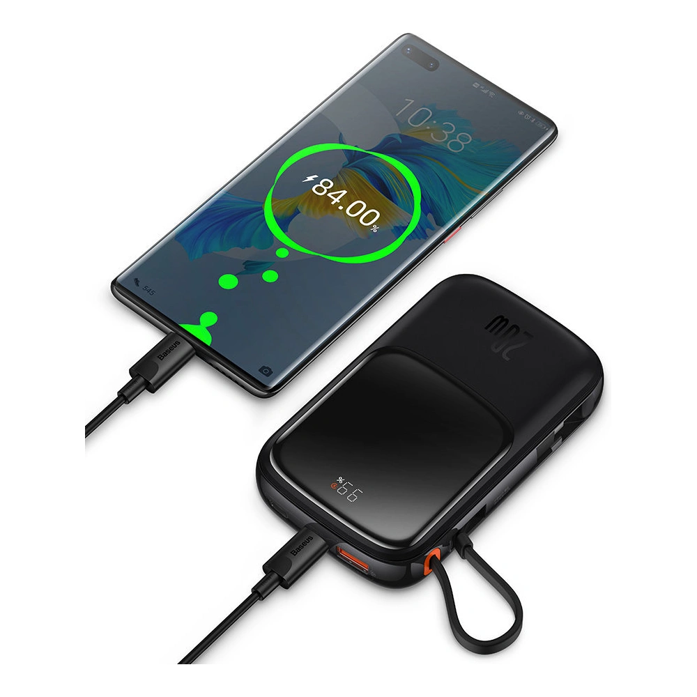 Hurtownia GSM - Powerbank Baseus Qpow Pro 10000mAh 20W Overseas Edition + kabel USB-C 3A - černý - BSU4362 - {ean13} - Hurt