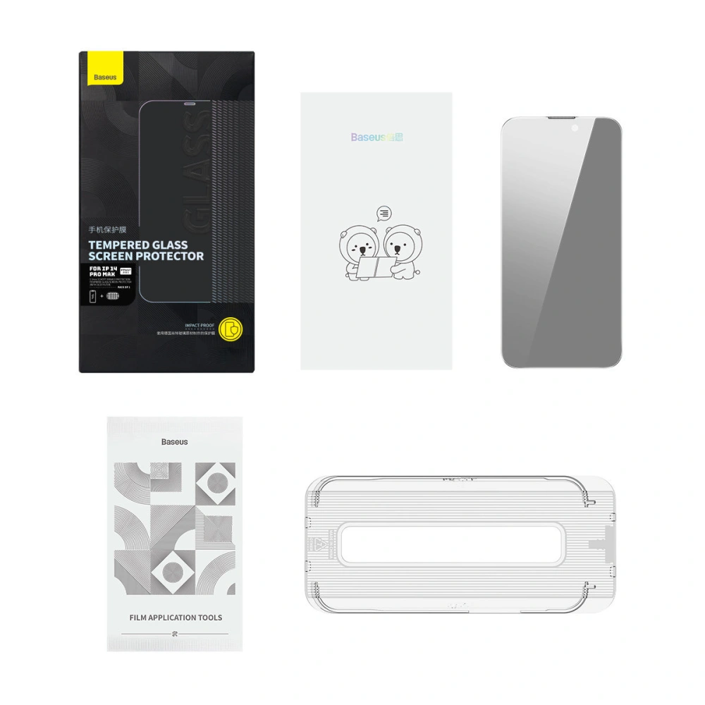 Wholesale Baseus Privacy 0.3mm Glass Apple iPhone 14 Pro Max + mounting frame - BSU4363 - {ean13} - Hurt