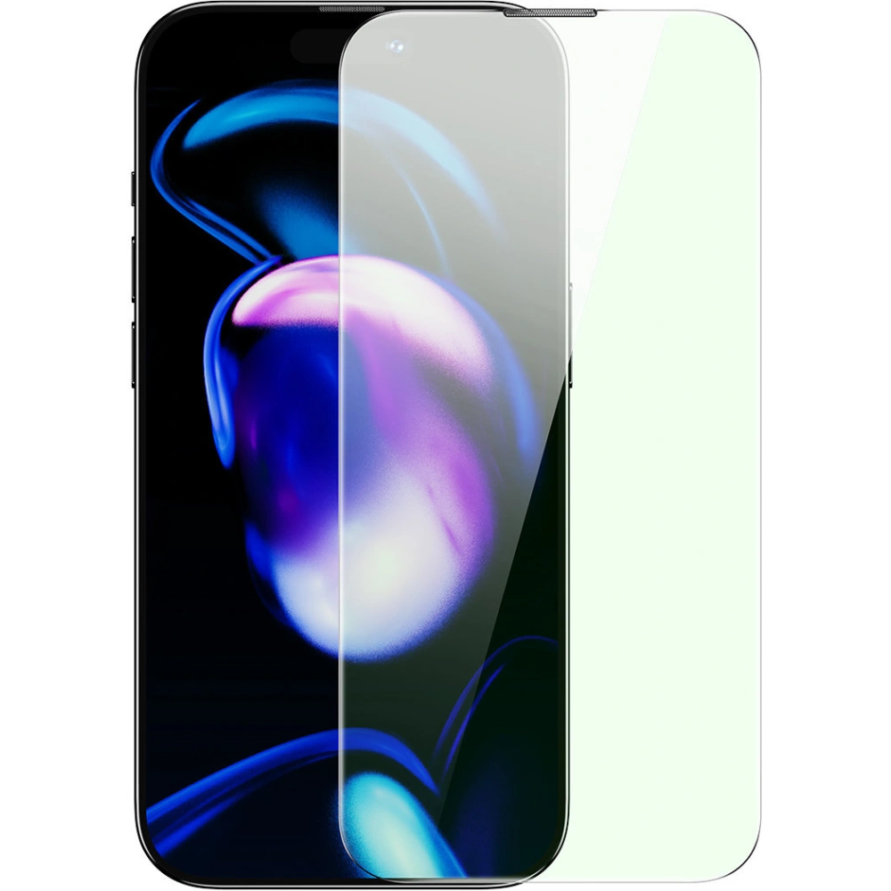 Hurtownia GSM - Edzett üveg Baseus Anti Blue Light 0.3mm Glass Apple iPhone 14 Pro porvédő szűrővel + szerelőkeret - BSU4366 - {ean13} - Hurt