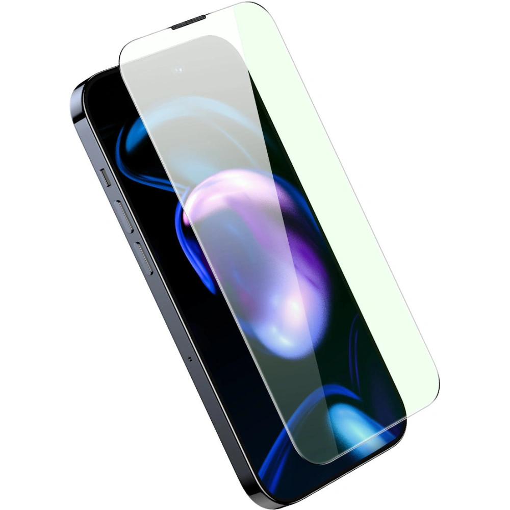 Hurtownia GSM - Edzett üveg Baseus Anti Blue Light 0.3mm Glass Apple iPhone 14 Pro porvédő szűrővel + szerelőkeret - BSU4366 - {ean13} - Hurt