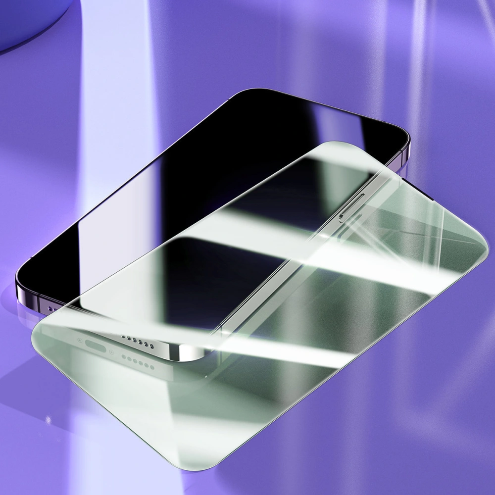 Hurtownia GSM - Edzett üveg Baseus Anti Blue Light 0.3mm Glass Apple iPhone 14 Pro porvédő szűrővel + szerelőkeret - BSU4366 - {ean13} - Hurt