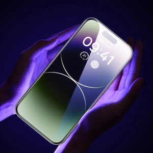 Hurtownia GSM - Sticlă securizată Baseus Anti Blue Light 0.3mm Glass Apple iPhone 14 Pro cu filtru antipraf + ramă de montaj - BSU4366 - {ean13} - Hurt