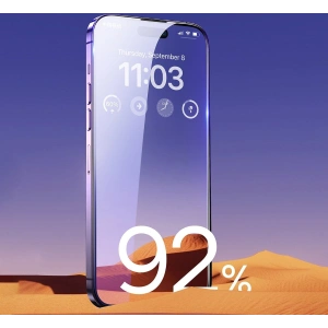 Szkło hartowane Baseus Anti Blue Light 0.3mm Glass Apple iPhone 14 Pro z filtrem przeciwpyłowym + ramka montażowa