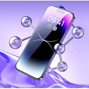 Hurtownia GSM - Sticlă securizată Baseus Anti Blue Light 0.3mm Glass Apple iPhone 14 Pro cu filtru antipraf + ramă de montaj - BSU4366 - {ean13} - Hurt