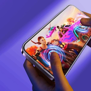 Szkło hartowane Baseus 0.3mm Glass Apple iPhone 14 Pro Max z filtrem przeciwpyłowym + ramka montażowa