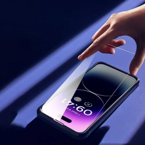 Szkło hartowane Baseus 0.3mm Glass Apple iPhone 14 Pro Max z filtrem przeciwpyłowym + ramka montażowa