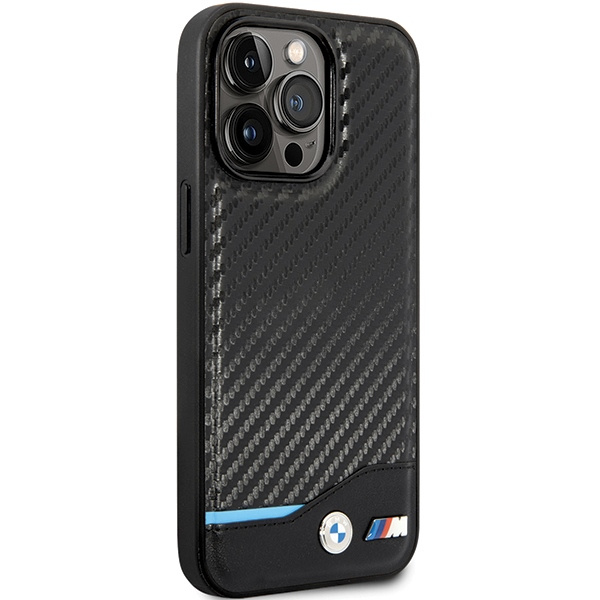 Kryt BMW BMHCP13L22NBCK Apple iPhone 13 Pro black hardcase Leather Carbon