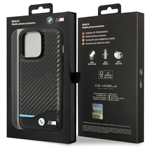 Etui BMW BMHCP13X22NBCK Apple iPhone 13 Pro Max czarny/black hardcase Leather Carbon
